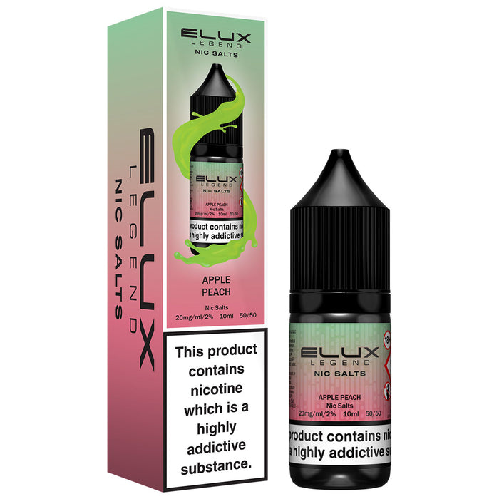 Elux Legend 10mg E Liquid Nic Salt 10ml  Elux Pro Apple Peach 10mg 