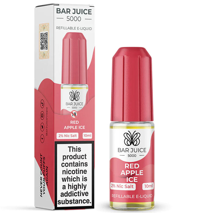 Bar Juice 5000 20mg Nic Salt E-Liquid 10ml  Bar Juice Red Apple Ice 20mg 