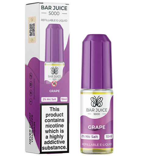 Bar Juice 5000 10mg Nic Salt E-Liquid 10ml  Bar Juice Grape 10mg 