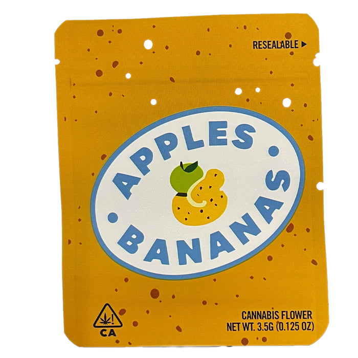 Cali Packs 3.5g Empty Mylar Bag Packaging  Cali Apples and Bananas  