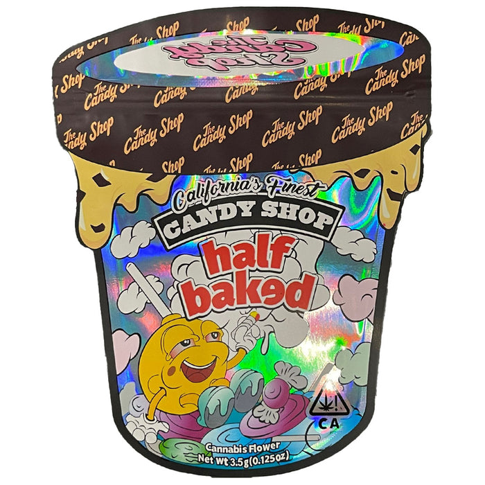 Cali Packs 3.5g Empty Mylar Bag Packaging  Cali Candy Shop Half Baked  