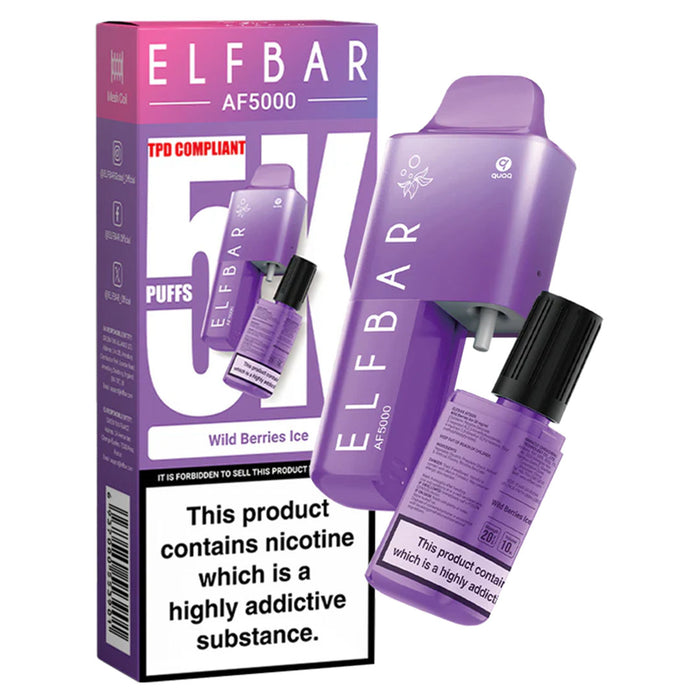 ELFBAR AF5000 Disposable Pod System 20mg  Elf Bar Wild Berries Ice  