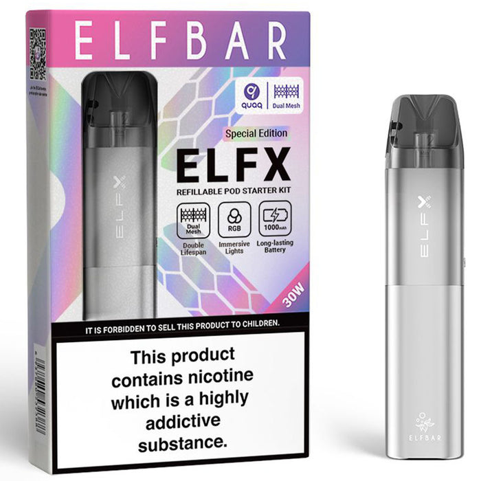 Elf Bar ELFX Pod Vape Kit  Elf Bar Silver  