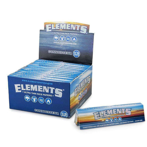 Elements Connoisseur King Size Slim Ultra Thin Rice Rolling Paper (Box of 24)  Elements   