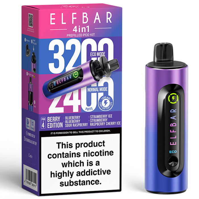 Elf Bar 4 In 1 Pod Kit  Elf Bar Berry Edition  