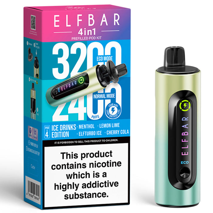 Elf Bar 4 In 1 Pod Kit  Elf Bar Ice Drinks Edition  