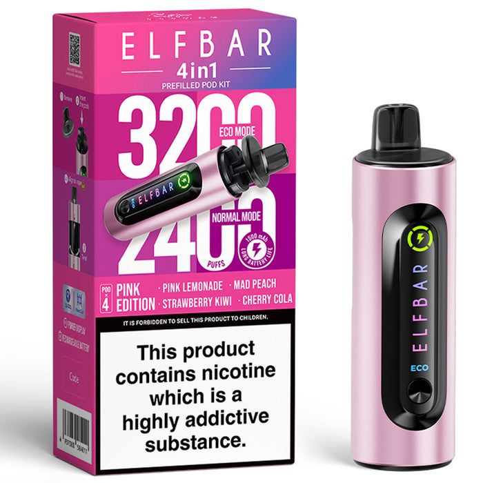 Elf Bar 4 In 1 Pod Kit  Elf Bar Pink Edition  