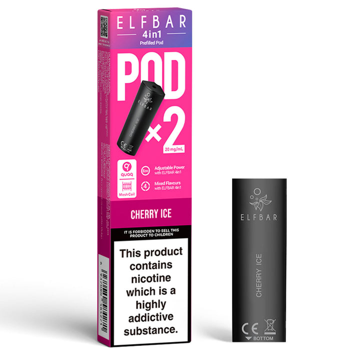 Elf Bar 4 in 1 Prefilled Pods (Pack of 2)  Elf Bar Cherry Ice  