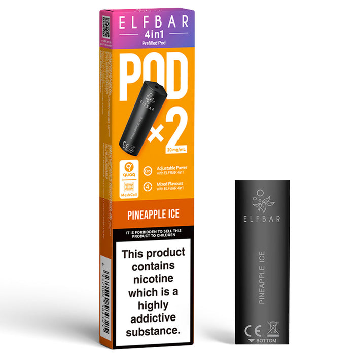 Elf Bar 4 in 1 Prefilled Pods (Pack of 2)  Elf Bar Pineapple Ice  