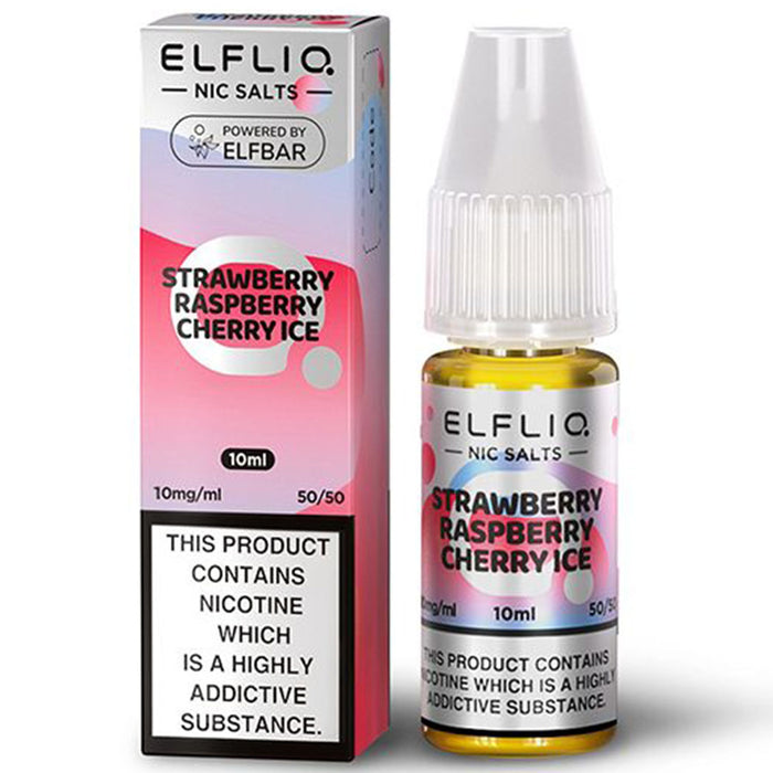 Elf Bar Elfliq 10mg E Liquid Nicotine Salt 10ml  Elf Bar Strawberry Raspberry Cherry lce 10mg 