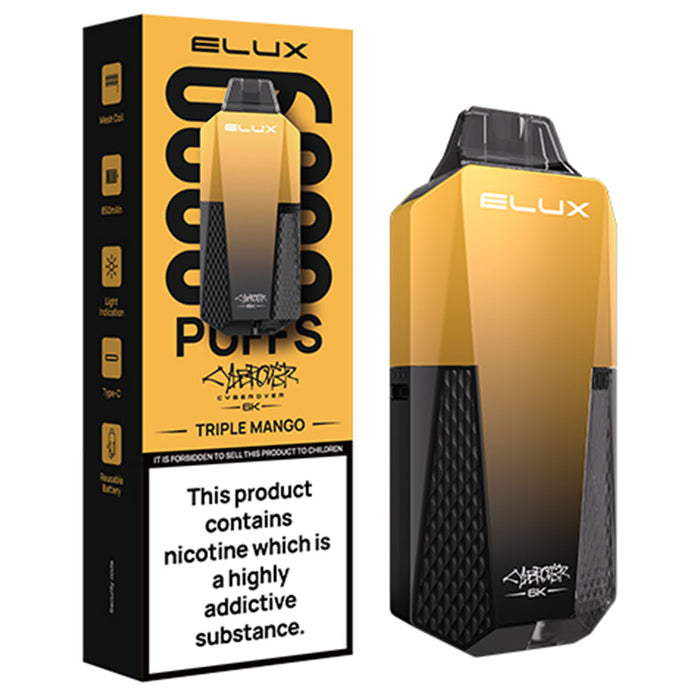 Elux Cyberover 6k Disposable Vape Kit  Elux Pro Triple Mango  