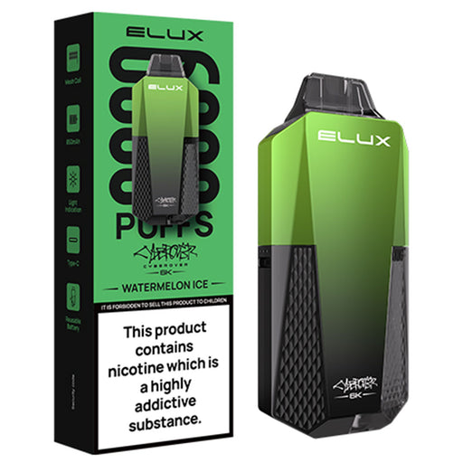 Elux Cyberover 6k Disposable Vape Kit  Elux Pro Watermelon Ice  