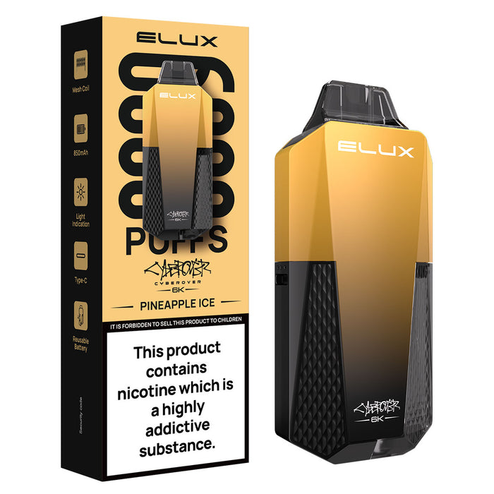 Elux Cyberover 6k Disposable Vape Kit Elux Pro Pineapple Ice