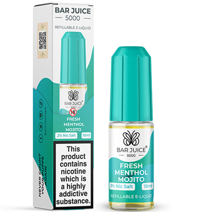 Bar Juice 5000 10mg Nic Salt E-Liquid 10ml  Bar Juice Fresh Menthol Mojito 10mg 