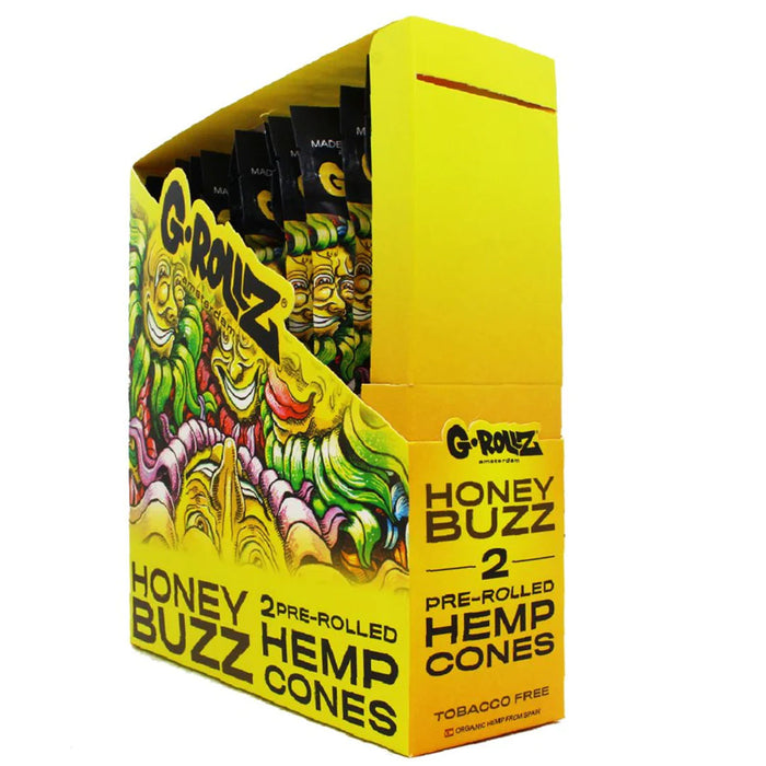 G-ROLLZ Pre-Rolled Hemp Cones - 12 Packs Per Box - 2 Cones Per Pack  G-ROLLZ Honey Buzz  