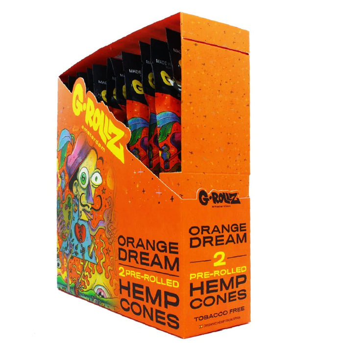 G-ROLLZ Pre-Rolled Hemp Cones - 12 Packs Per Box - 2 Cones Per Pack  G-ROLLZ Orange Dream  