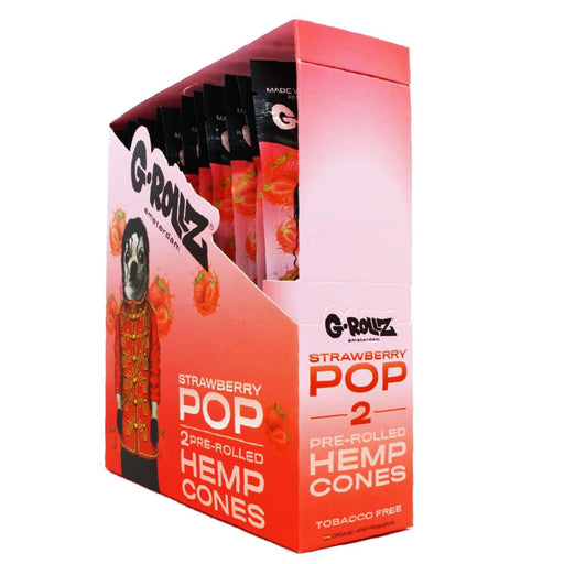 G-ROLLZ Pre-Rolled Hemp Cones - 12 Packs Per Box - 2 Cones Per Pack  G-ROLLZ Strawberry Pop  