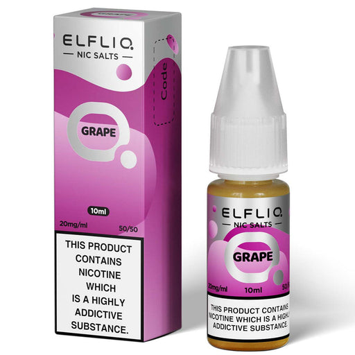 Elf Bar Elfliq 10mg E Liquid Nicotine Salt 10ml  Elf Bar Grape 10mg 