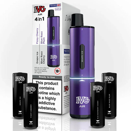 IVG Air 4 in 1 Rechargeable Pod Kit  I VG Purple Edition  