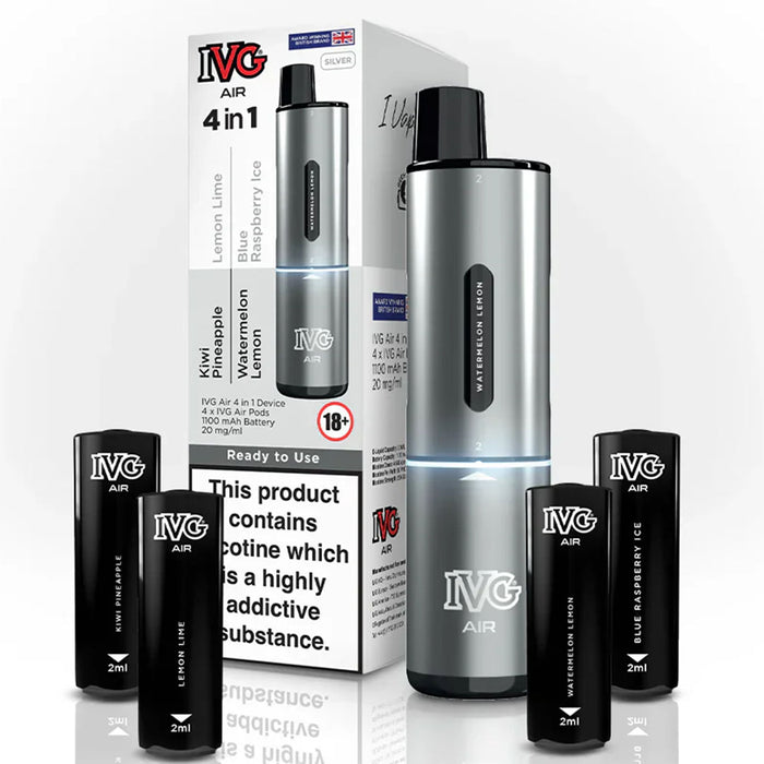 IVG Air 4 in 1 Rechargeable Pod Kit  I VG Silver Edition  