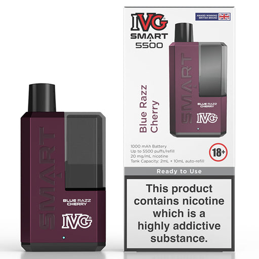 IVG Smart 5500 Disposable Vape  I VG Blue Razz Cherry  