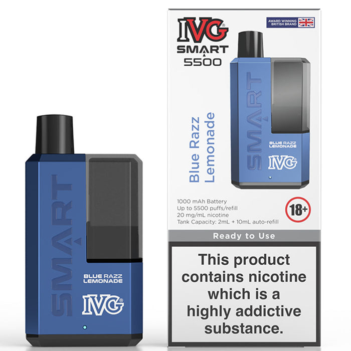 IVG Smart 5500 Disposable Vape  I VG Blue Razz Lemonade  