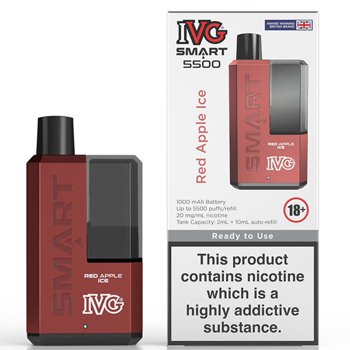 IVG Smart 5500 Disposable Vape  I VG Red Apple Ice  