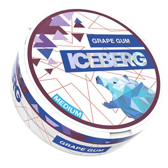 Iceberg Medium Nicotine Pouches  Iceberg 20mg Grape Gum 