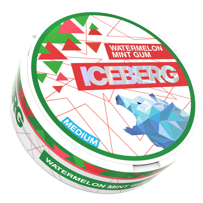 Iceberg Medium Nicotine Pouches  Iceberg 20mg Watermelon Mint Gum 