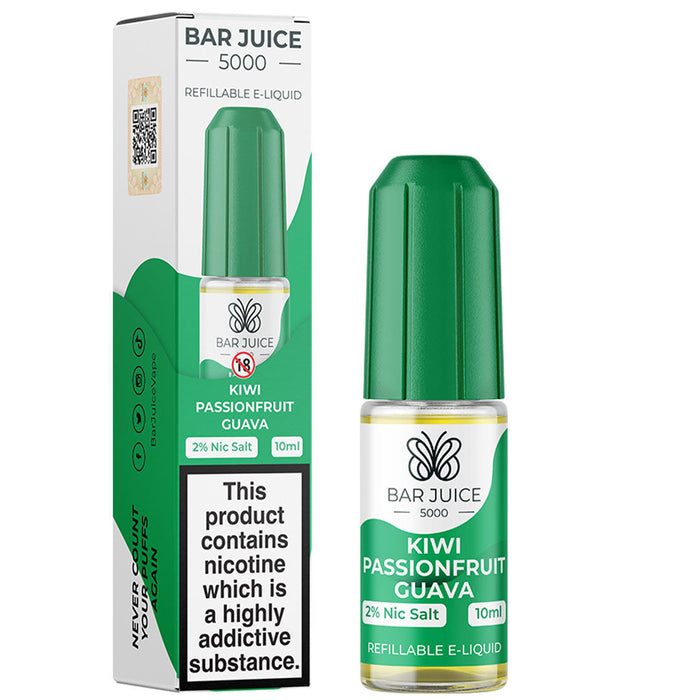 Bar Juice 5000 10mg Nic Salt E-Liquid 10ml  Bar Juice Kiwi Passionfruit Guava 10mg 