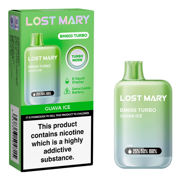 Lost Mary BM600 TURBO Disposable Vape  Lost Mary Guava Ice  