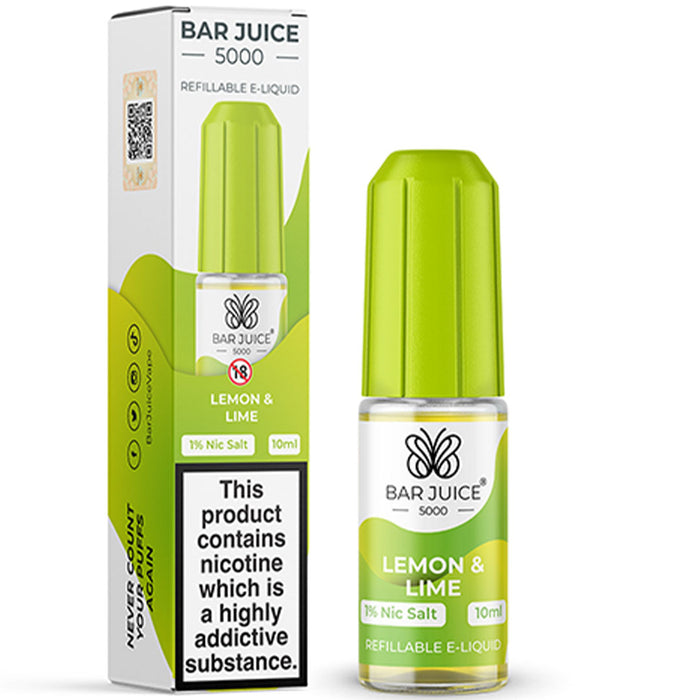 Bar Juice 5000 10mg Nic Salt E-Liquid 10ml  Bar Juice Lemon and Lime 10mg 