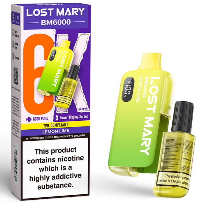 Lost Mary BM6000 Disposable Vape Kit  Lost Mary Lemon Lime  