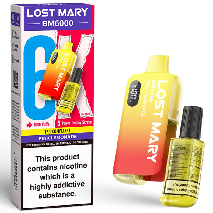 Lost Mary BM6000 Disposable Vape Kit  Lost Mary Pink Lemonade  