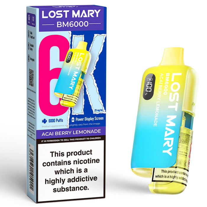 Lost Mary BM6000 Disposable Vape Kit  Lost Mary Acai Berry Lemonade - NEW  