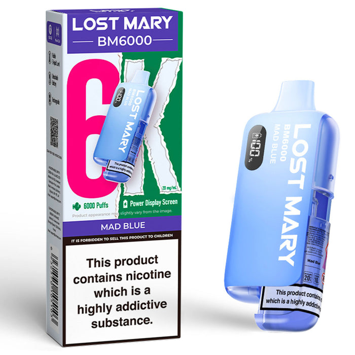 Lost Mary BM6000 Disposable Vape Kit  Lost Mary Mad Blue - NEW  