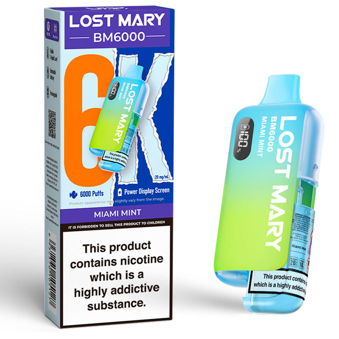 Lost Mary BM6000 Disposable Vape Kit  Lost Mary Miami Mint - NEW  