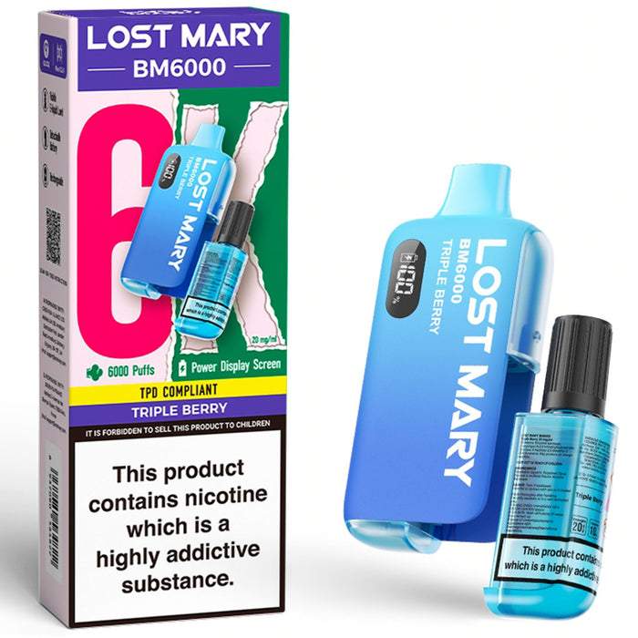 Lost Mary BM6000 Disposable Vape Kit  Lost Mary Triple Berry  
