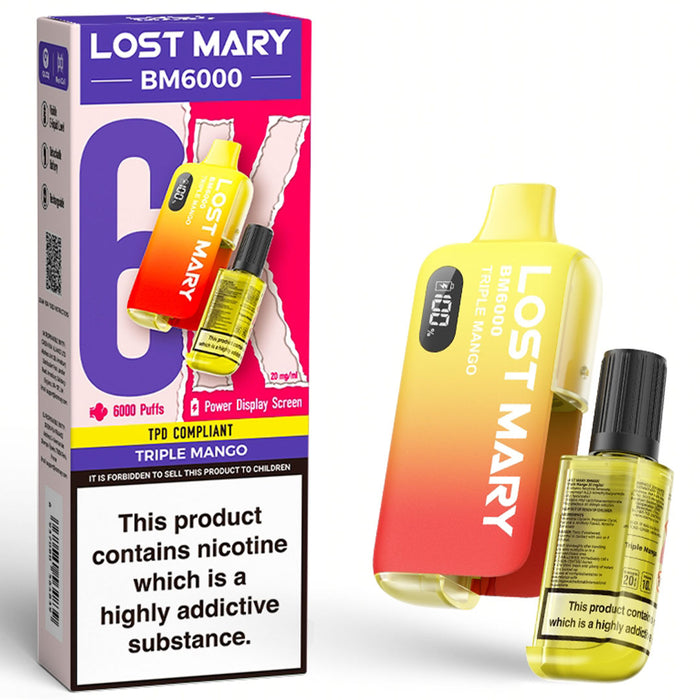 Lost Mary BM6000 Disposable Vape Kit  Lost Mary Triple Mango  