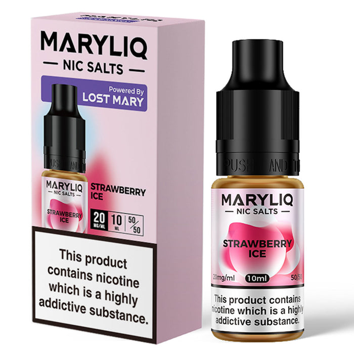 Maryliq 10mg - Lost Mary Nic Salt E-Liquid 10ml  Lost Mary Strawberry Ice 10mg 