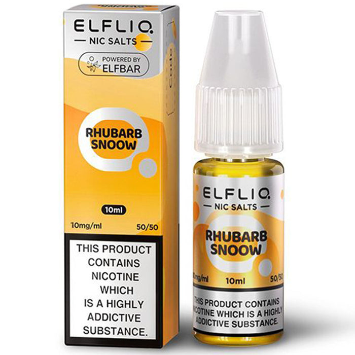 Elf Bar Elfliq 20mg E Liquid Nicotine Salt 10ml  Elf Bar Rhubarb Snoow 20mg 