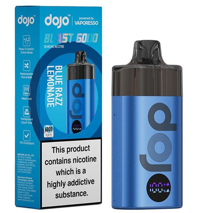 Vaporesso Dojo Blast 6000 Vape Kit  Vaporesso Blue Razz Lemonade  