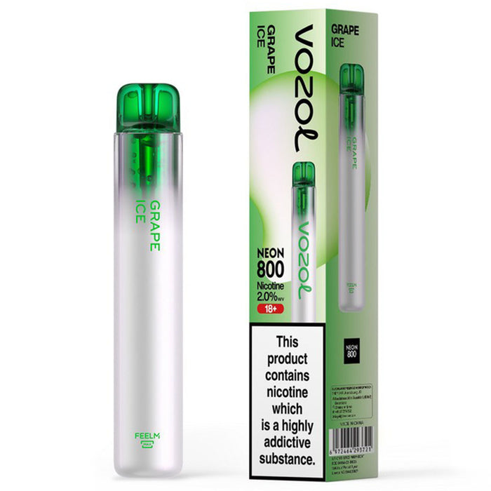 Vozol Neon 800 Disposable Vape 800 Puffs  Vozol Grape Ice  