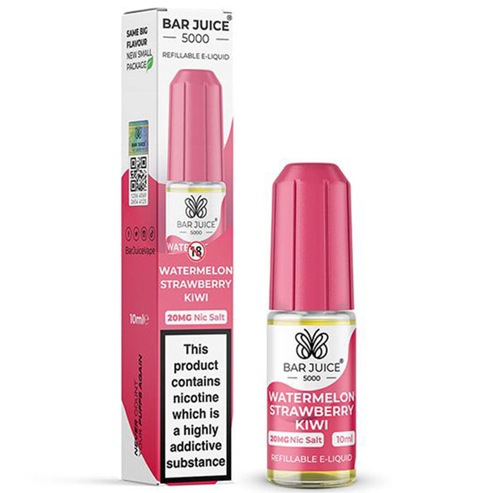 Bar Juice 5000 10mg Nic Salt E-Liquid 10ml  Bar Juice Watermelon Strawberry Kiwi 10mg 