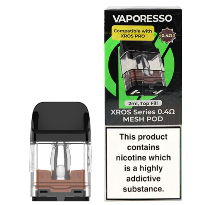 Xros Replacement Pods By Vaporesso 4 Pack  Vaporesso 0.4ohm(Xros Pro only)  