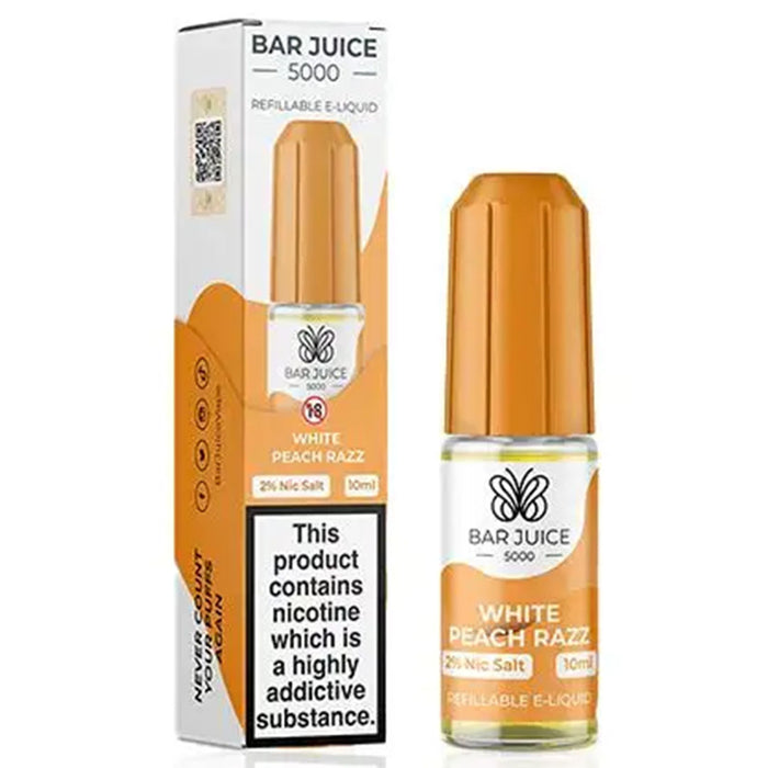 Bar Juice 5000 20mg Nic Salt E-Liquid 10ml  Bar Juice White Peach Razz 20mg 