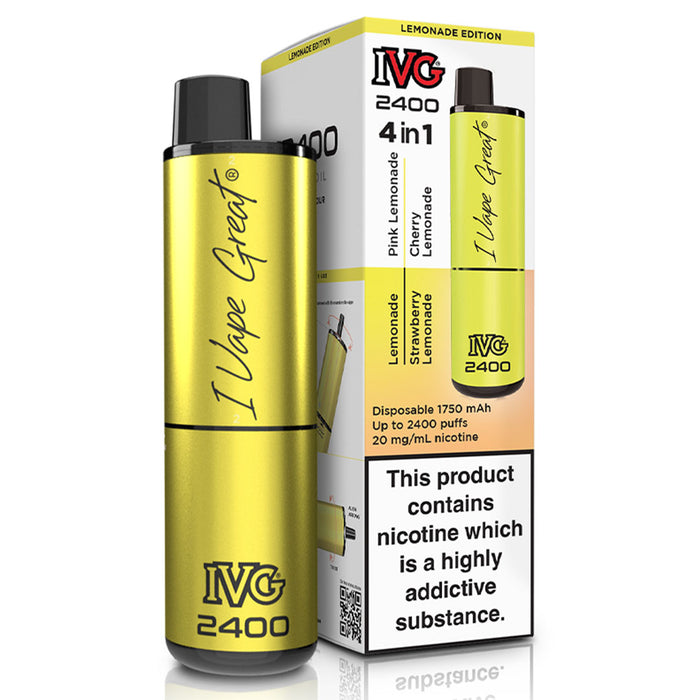 IVG 2400 Disposable Vape Pod Device  I VG Multi Flavour - Lemonade Edition - NEW  