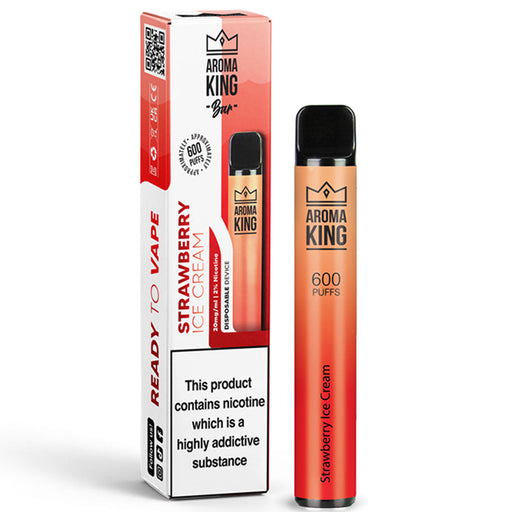 Aroma King - Air Flow - Disposable Device 600 puffs - 10mg  Aroma King 10mg Strawberry Ice Cream 