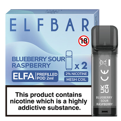 Blueberry Sour Raspberry Elf Bar ELFA Prefilled Pods 2ml  Elf Bar   