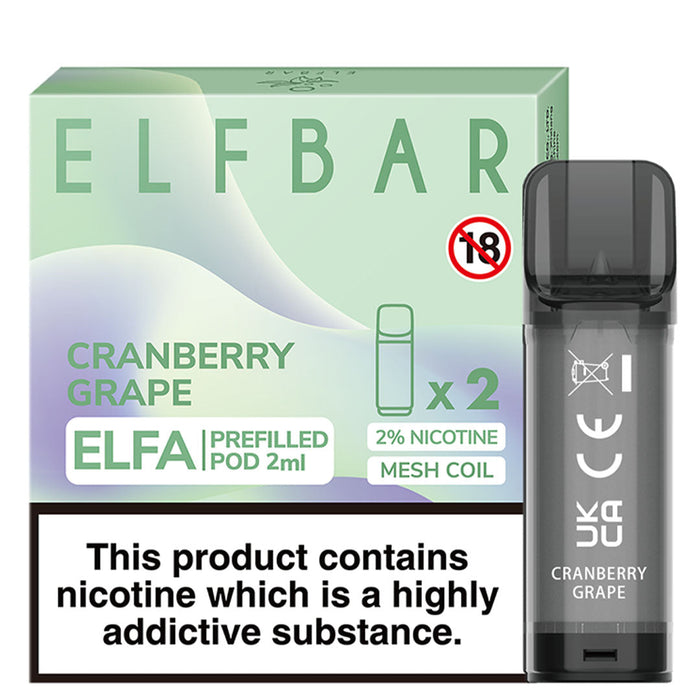 Cranberry Grape Elf Bar ELFA Prefilled Pods 2ml  Elf Bar   